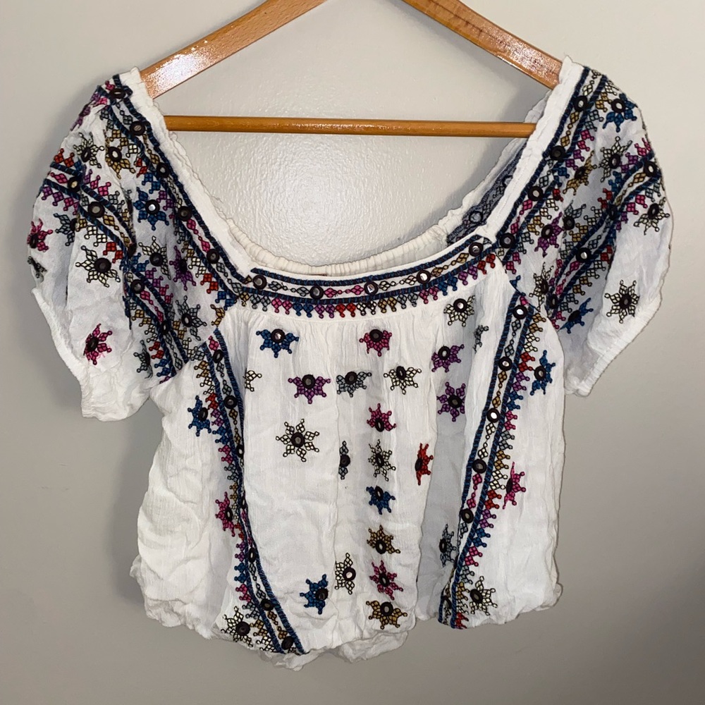 free people reflective colorful women’s shirt size small